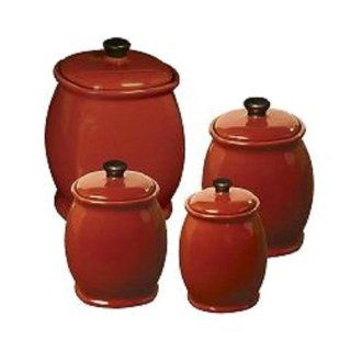 Hearthstone Chili Red 4 Piece Canister Set   Kitchen Canisters