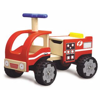wooden ride on fire engine by toys of essence