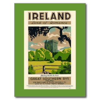 Vintage Travel Poster Ireland Blarney Castle Postcard