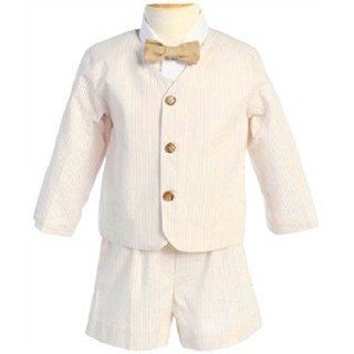 Lito Boys Khaki Seersucker Eaton Suit (12 18 months) Clothing