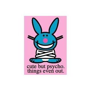 Happy Bunny Cute But Psycho Magnet BM1129 Kitchen & Dining