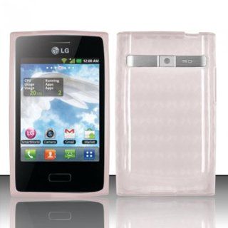 CLEAR CHECKER TPU Gel Rubber Skin Case for LG Optimus Logic L35g (StraightTalk/Net10) In Twisted Tech Packaging Cell Phones & Accessories