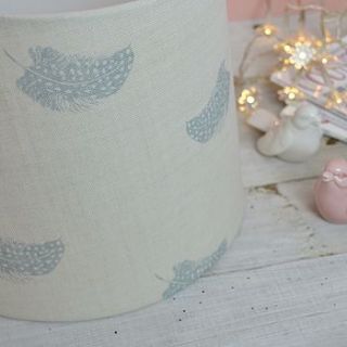 falling feathers handmade drum lampshade by lolly & boo lampshades