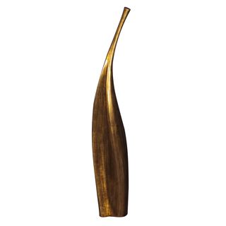 Striped Gold Lacquered Contemporary Vase