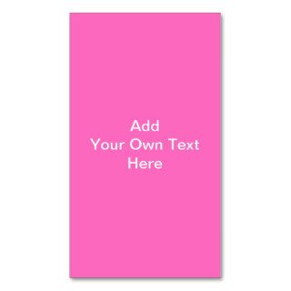 Bright Pink with White Custom Text. Business Card Template