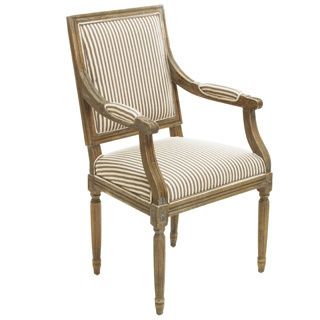 Christopher Knight Home Madison Oak Striped Fabric Arm Chair