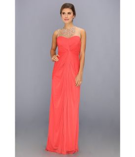 Adrianna Papell Necklace Long Gown Womens Dress (Orange)