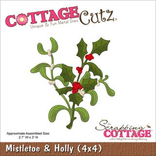 Cottagecutz Die 4x4 mistletoe   Holly