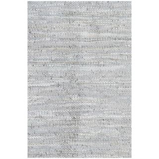Hand Woven Silver Leather Flatweave Rug (6 X 9)