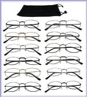 Reading Glasses 2.75 Wholesale Lot 12 Pair Metal Frame Reader Assorted Styles Men Women Health & Personal Care