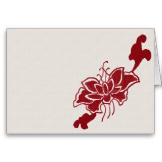 Red Lotus Flower Note Card