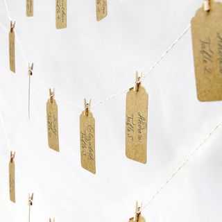 wedding table seating plan twine and peg set by peach blossom