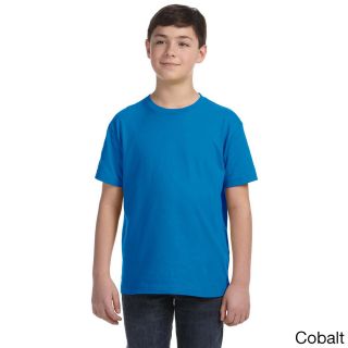 Lat Youth Fine Jersey T shirt Blue Size S (7 8)