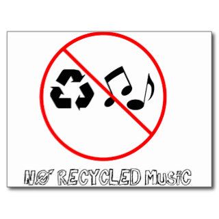 No Recycled Music Postcards