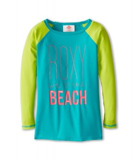 Roxy Kids Raglan Sleeve Rashguard Girls Swimwear (Blue)