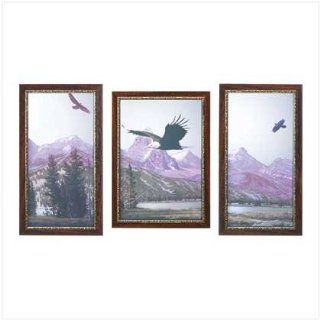 Mountain Eagles Wall Mural Picture Mirror 3 Piece Set [Kitchen]  