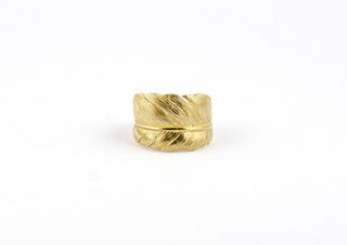 solid gold feather ring by frillybylily