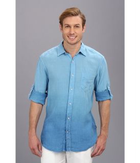 Nautica Dip Dye Solid L/S Woven Mens Long Sleeve Button Up (Blue)