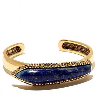 Studio Barse Overlapped Gemstone Bronze Cuff Bracelet