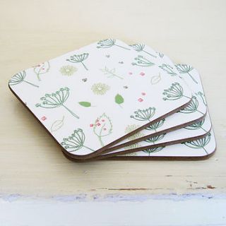 set of four countryside coasters by charlotte macey