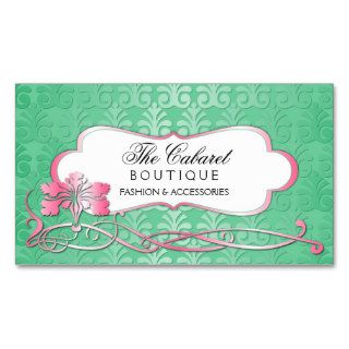 Elegant Mint and Pink Shimmer Business Cards