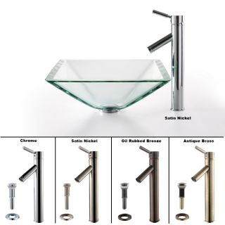Kraus Aquamarine Glass Sink And Sheven Faucet