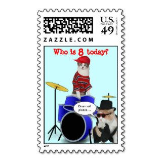 Customizable Drum Roll Birthday Postage Stamps
