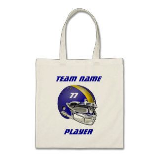 Royal Blue and Yellow Football Helmet Canvas Bags