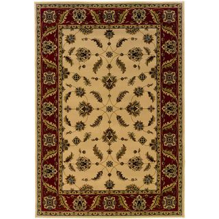 Traditional Ivory/ Red Area Rug (910 X 1210)