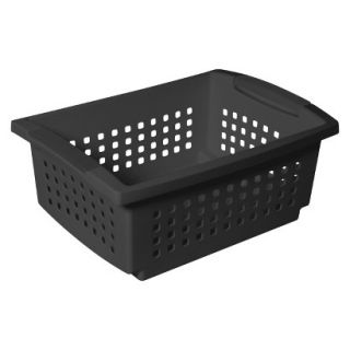 Sterilite Medium Stacking Basket   Set of 6   Black