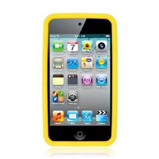 Yellow Silicone Rubber Gel Soft Skin Case Cover for Apple Ipod Touch iTouch 4th Generation 4g 4 8gb 32gb 64gb by Electromaster Cell Phones & Accessories