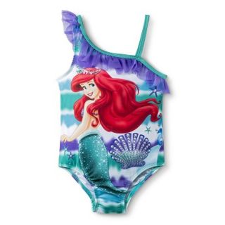 Disney Princess Toddler Girls 1 Piece Ariel Swimsuit   Aqua 4T