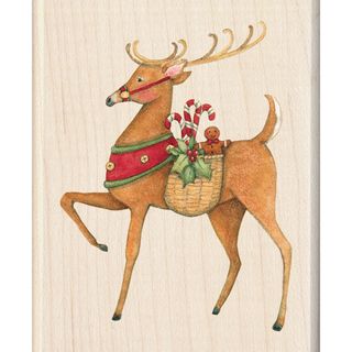 Inkadinkado Christmas Mounted Rubber Stamp reindeer 2.25x2.75