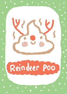 'reindeer poo' christmas card by loveday designs