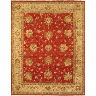 Hand Knotted Ziegler Rust Beige Vegetable Dyes Wool Rug (6 X 9)