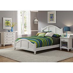 Home Styles Bermuda Queen Bed, Night Stand, And Chest Brushed White Finish White Size Queen