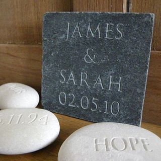 personalised wedding gift slate by letterfest engraving