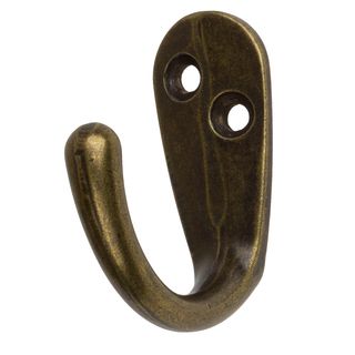 Gliderite Antique Brass Robe And Coat Hooks (pack Of 10)