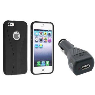 eForCity Black / Black Cup Shape Snap on Case with FREE Black Stylus Pen compatible with Apple® iPhone® 5 / 5S Cell Phones & Accessories