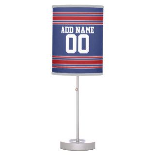 Team Jersey Stripes Custom Name and Number Desk Lamps