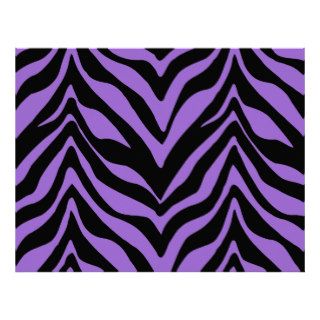 Zebra Print Purple Party Paper Letterhead Template