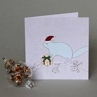 festive squirrel christmas cards by lil3birdy