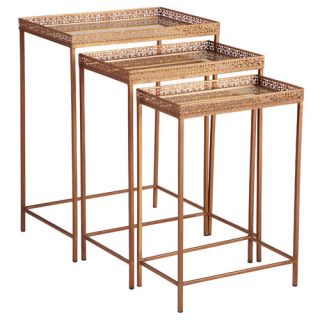 Mirrored 3 Piece Nesting Tables