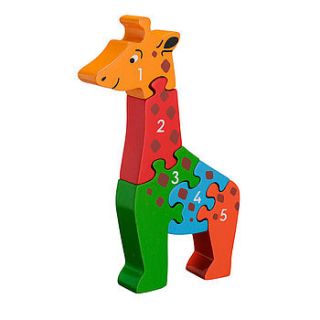 eco friendly giraffe toddler jigsaw by little baby company