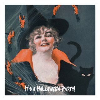 Vintage Witches Brew with Lobsters Invitation