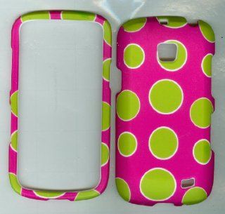 Pink Green Dot Case Cover Hard Phone Snap on Cover Rubberized Skin Faceplates Cell Phones & Accessories