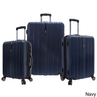 Travelers Choice Tasmania Polycarbonate 3 piece Expandable 8 wheel Spinner Luggage Set