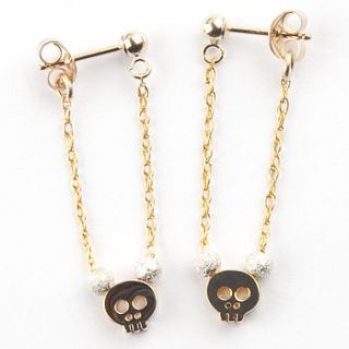 silver stardust and skull earrings by sophie hitchcock