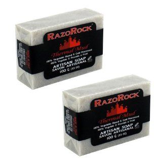 RazoRock Thermal Mud Artisan Bar Soap 100g   2 Pack Health & Personal Care