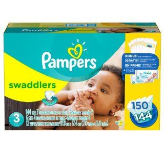 Pampers Swaddlers Diapers, Size 3 (16 28 lbs.), 148 ct. Health & Personal Care
